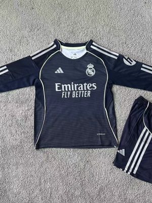Real Madrid 25/26 Away Langarm Trikot Kinder